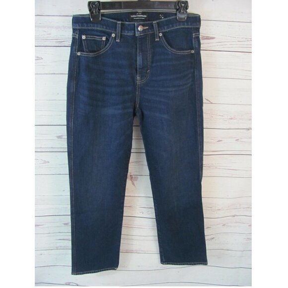 Lucky Brand Jeans Women's Size 6/28 (29 x 26) Straight Leg Mid Rise Dark Wash - Picture 2 of 10